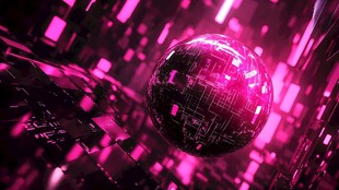 梦幻紫粉科技球体场景