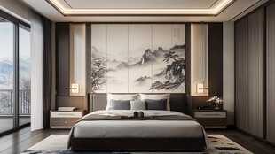 新中式风格雅致卧室空间