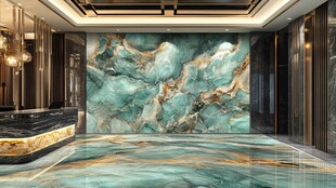 奢华大理石装饰的高端空间