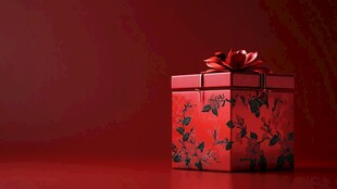 红色精美礼品盒的优雅呈现