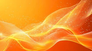 橙色动感光效波浪背景图
