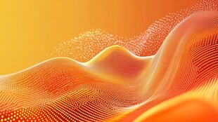 橙黄渐变流动波浪背景图