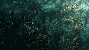 深绿华丽纹理背景图