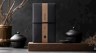 中式典雅茶具礼盒展示