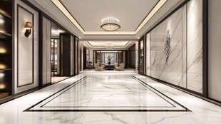现代奢华大理石装饰走廊