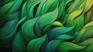 灵动绿波般的抽象植物纹理