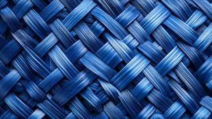 蓝色编织纹理特写