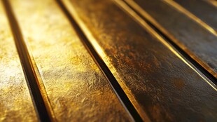 金色金属条纹质感特写