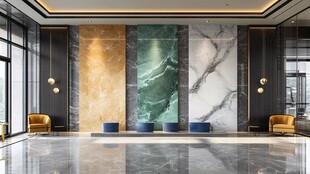 豪华大理石装饰的现代大厅