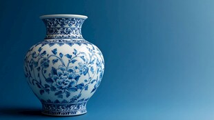 古典青花瓷瓶的优雅风姿