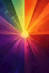 绚丽放射状多彩光芒背景