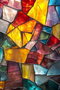 彩色碎玻璃拼接艺术画面