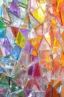 彩色玻璃碎片的绚丽组合