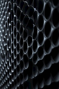 黑色蜂窝状结构纹理特写