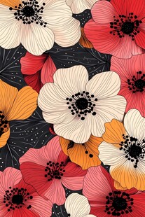 多彩花卉图案背景设计