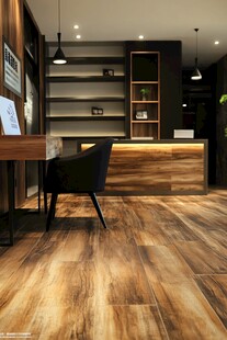 时尚木纹瓷砖室内空间展示