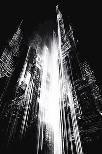 未来都市光影建筑景观