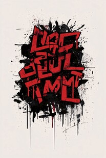 红色涂鸦字体艺术设计