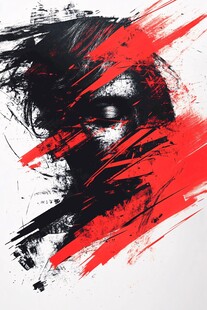 抽象笔触下的神秘人物形象