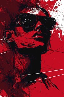 酷感墨镜女性抽象艺术画