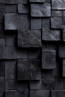 黑色立体方块墙面纹理