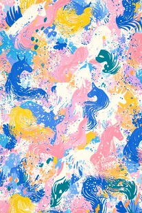 多彩抽象笔触图案纹理