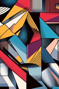 几何抽象多彩图案设计
