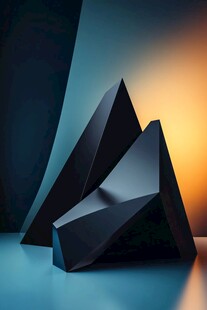 黑色几何三角立体摆件