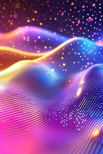 梦幻炫彩流动粒子背景图