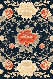 中式古典花卉锦纹图案