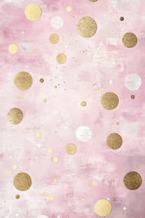 粉色背景上的金色圆点图案