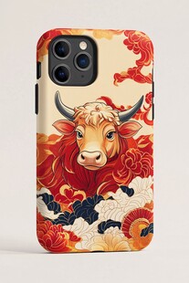 牛年国风手机壳图案设计