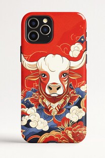 牛年国风手机壳设计图