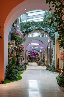 梦幻花卉拱廊通道景观