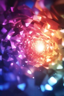 梦幻炫彩几何光效隧道