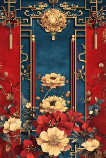 中式古典花卉装饰图案