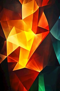 炫彩几何多边形抽象背景图