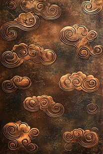 复古铜色祥云纹理图案
