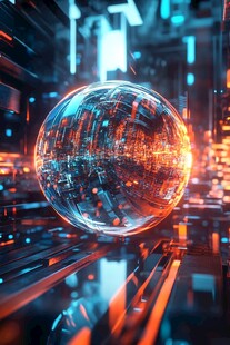 未来科技球体与数字空间