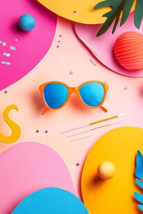 夏日时尚墨镜创意场景