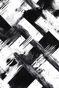 黑白笔触几何抽象图案