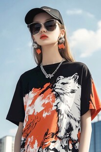 潮流女孩穿搭 个性动物T恤