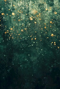 墨绿背景上的金色粒子飞舞