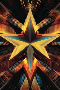 炫彩立体五角星艺术图案