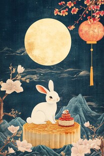 玉兔赏月贺中秋