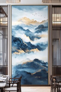 中式山水玄关装饰画