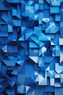 蓝色立体几何图形背景
