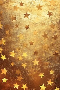 金色星星复古纹理背景图