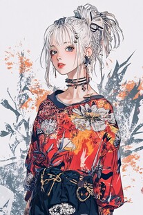 个性潮流少女插画