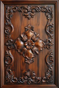 精美实木雕花门板